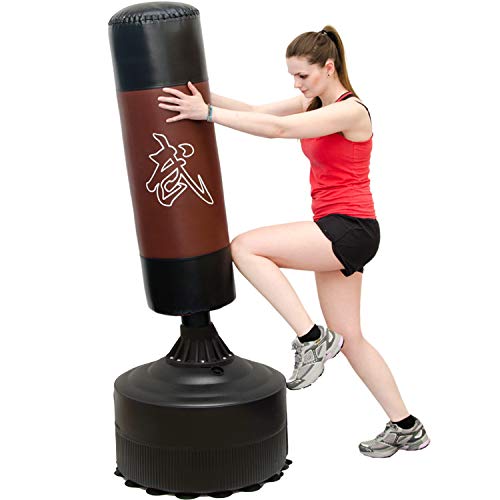 EYEPOWER Saco de Boxeo con Base de Pie | Saco de Suelo para Adultos 170 cm de Alto | Deporte Artes Marciales Kick Boxing Entrenamiento puñetazos Patadas | Negro EYEPOWER Saco de Boxeo con Base de Pie | Saco de Suelo para Adultos 170 cm de Alto | Deporte Artes Marciales Kick Boxing Entrenamiento puñetazos Patadas | Negro