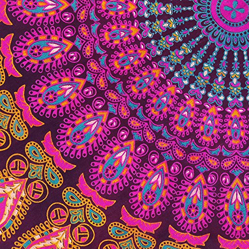 Eyes of India - 32" Mandala Suelo Meditación Cojín Asiento Almohada Manta Funda Hippie Redondo Colores Decorativos Bohemio Adorno Bohemio Elegante Cama para Perro Indio Hecho a Mano Cubierta