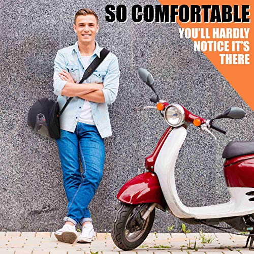 EZ GO Porta Cascos para Moto - Correa de Transporte Ajustable Manos Libres para Casco - Alternativa Ligera y Cómoda a la Bolsa para Casco - Accesorio de Moto Ideal como Regalo para Hombre o Mujer