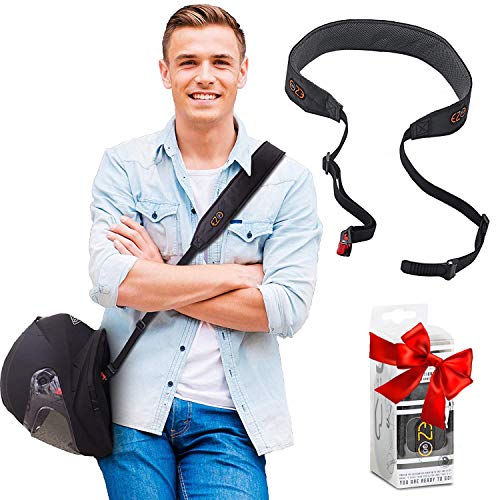 EZ GO Porta Cascos para Moto - Correa de Transporte Ajustable Manos Libres para Casco - Alternativa Ligera y Cómoda a la Bolsa para Casco - Accesorio de Moto Ideal como Regalo para Hombre o Mujer EZ GO Porta Cascos para Moto - Correa de Transporte Ajustable Manos Libres para Casco - Alternativa Ligera y Cómoda a la Bolsa para Casco - Accesorio de Moto Ideal como Regalo para Hombre o Mujer
