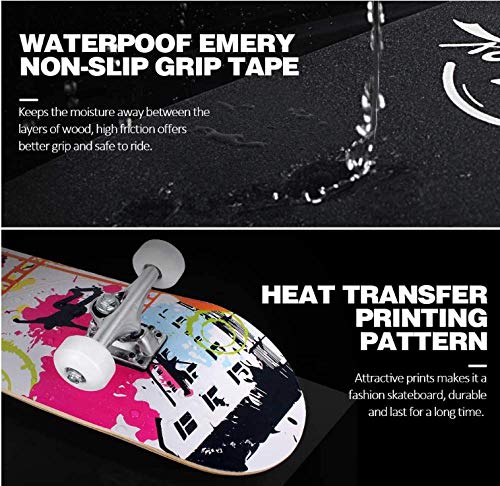 EZEZWSNBB Completo Skateboard para Principiantes 80x20 cm Tigre Animal púrpura 9 Capas Monopatín de Madera de Arce con rodamientos ABEC-7 Tabla de Skateboard para Niñas Niños Adolescentes Adultos EZEZWSNBB Completo Skateboard para Principiantes 80x20 cm Tigre Animal púrpura 9 Capas Monopatín de Madera de Arce con rodamientos ABEC-7 Tabla de Skateboard para Niñas Niños Adolescentes Adultos
