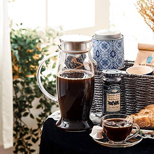 EZOWare 1.5L Jarra de Cristal para Agua, Jarra para Frigorífico con Tapa de Acero Inoxidable para Agua Helado/Caliente, Té Helado, Leche, Zumo, Bebidas EZOWare 1.5L Jarra de Cristal para Agua, Jarra para Frigorífico con Tapa de Acero Inoxidable para Agua Helado/Caliente, Té Helado, Leche, Zumo, Bebidas