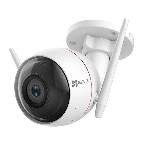 EZVIZ Cámara de Vigilancia Exterior, Cámara IP WiFi Bala de Seguridad IP66, con Visión Nocturna 30m Luz, Sirena, Compatible con Alexa, CTQ3W