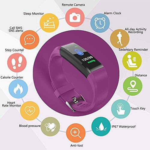 F-FISH Pulsera Actividad Inteligente Pantalla Color Reloj con Pulsómetro Impermeable Monitor de Ritmo Cardíaco Podómetro Deportiva Fitness Tracker para Mujer Hombre Niños F-FISH Pulsera Actividad Inteligente Pantalla Color Reloj con Pulsómetro Impermeable Monitor de Ritmo Cardíaco Podómetro Deportiva Fitness Tracker para Mujer Hombre Niños