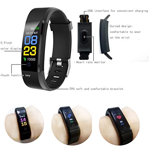 F-FISH Pulsera Actividad Inteligente Pantalla Color Reloj con Pulsómetro Impermeable Monitor de Ritmo Cardíaco Podómetro Deportiva Fitness Tracker para Mujer Hombre Niños F-FISH Pulsera Actividad Inteligente Pantalla Color Reloj con Pulsómetro Impermeable Monitor de Ritmo Cardíaco Podómetro Deportiva Fitness Tracker para Mujer Hombre Niños
