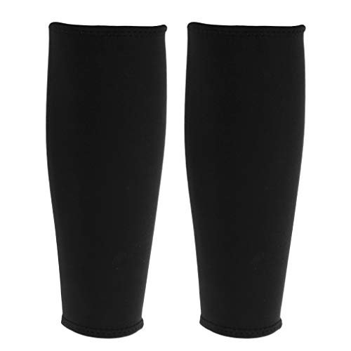 F Fityle 2 pcs Rodilleras de Cuero de Compresión de Rodilla y Piernas, Faja Adelgazante para Piernas, Negro - L