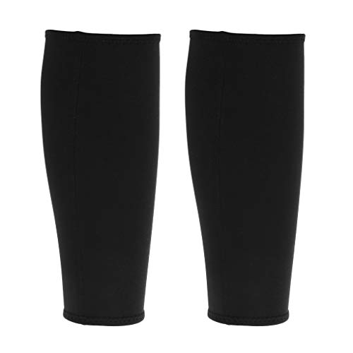 F Fityle 2 pcs Rodilleras de Cuero de Compresión de Rodilla y Piernas, Faja Adelgazante para Piernas, Negro - L