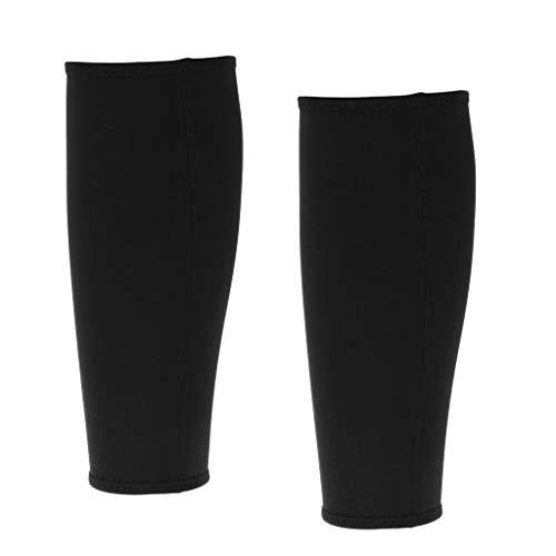 F Fityle 2 pcs Rodilleras de Cuero de Compresión de Rodilla y Piernas, Faja Adelgazante para Piernas, Negro - L