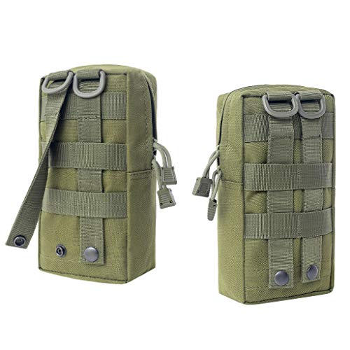 F Fityle 2X Bolsa Táctica de Combate 600D Nylon Cierre de Cremallera de Cinturón Riñonera Deportiva para Escalada Ciclismo Montañismo - Verde F Fityle 2X Bolsa Táctica de Combate 600D Nylon Cierre de Cremallera de Cinturón Riñonera Deportiva para Escalada Ciclismo Montañismo - Verde