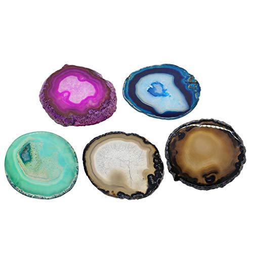F Fityle 5 Piezas Ágatas Rebanan Posavasos de Cristal para Decoración de Hogar Rebanadas de Mesa Posavasos para Bebidas Colchonetas F Fityle 5 Piezas Ágatas Rebanan Posavasos de Cristal para Decoración de Hogar Rebanadas de Mesa Posavasos para Bebidas Colchonetas
