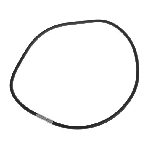 F Fityle Collar de Cuerda de Caucho Negro de 3 Mm con Cierre de Acero Inoxidable Fornituras de 17-24 Pulgadas - 14 Pulgadas F Fityle Collar de Cuerda de Caucho Negro de 3 Mm con Cierre de Acero Inoxidable Fornituras de 17-24 Pulgadas - 14 Pulgadas
