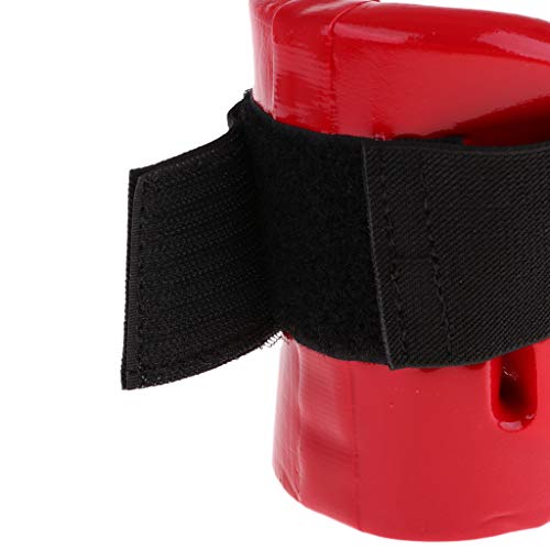 F Fityle Protector de Pies y Empeine de Cuero Artificial con Correas Ajustables para Taekwondo, Artes Marciales - Rojo, s