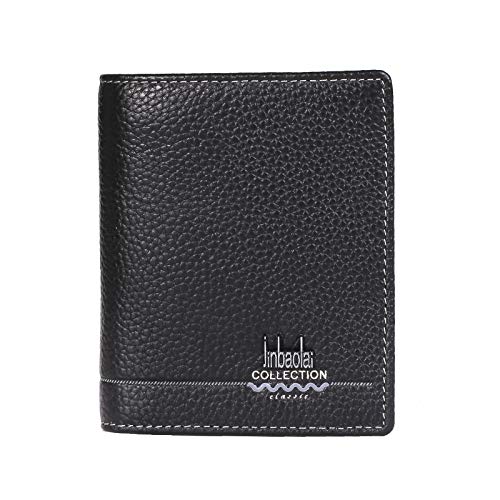F-S-SHUAI Billetera De Hombre De Piel con Estampado De Litchi, G, Transversa Marrón * 2 F-S-SHUAI Billetera De Hombre De Piel con Estampado De Litchi, G, Transversa Marrón * 2