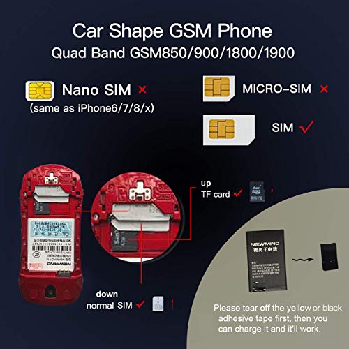 F15 MINI Flip Sports Car Design GSM desbloqueado teléfono celular compatible con tarjetas SIM duales(