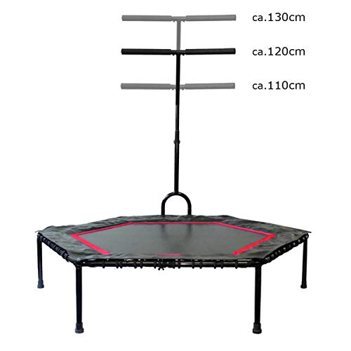 FA Sports - Pequeña cama elástica plegable FlyJump para interiores, diámetro 126 cm, negro y rojo