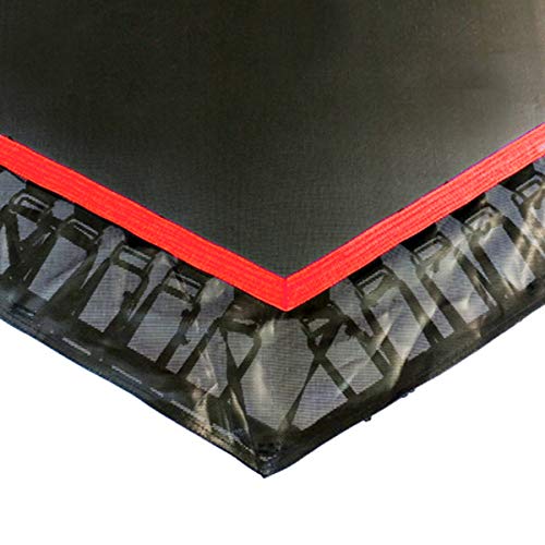 FA Sports - Pequeña cama elástica plegable FlyJump para interiores, diámetro 126 cm, negro y rojo