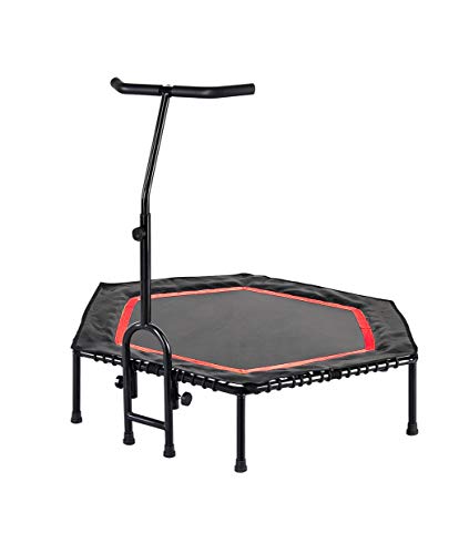 FA Sports - Pequeña cama elástica plegable FlyJump para interiores, diámetro 126 cm, negro y rojo FA Sports - Pequeña cama elástica plegable FlyJump para interiores, diámetro 126 cm, negro y rojo