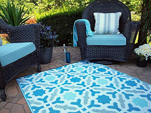 FAB HAB Seville - Multicolor - Azul Alfombra/tapete para Interiores y Exteriores (240 cm x 300 cm) FAB HAB Seville - Multicolor - Azul Alfombra/tapete para Interiores y Exteriores (240 cm x 300 cm)
