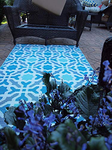 FAB HAB Seville - Multicolor - Azul Alfombra/tapete para Interiores y Exteriores (240 cm x 300 cm) FAB HAB Seville - Multicolor - Azul Alfombra/tapete para Interiores y Exteriores (240 cm x 300 cm)
