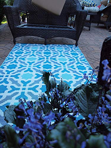 FAB HAB Seville - Multicolor - Azul Alfombra/tapete para Interiores y Exteriores (240 cm x 300 cm)