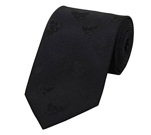 Fabio Farini - Atractivas y elegantes corbatas, pajaritas y pañuelos para el código de vestimenta negra patrón de cráneo negro 8cm Fabio Farini - Atractivas y elegantes corbatas, pajaritas y pañuelos para el código de vestimenta negra patrón de cráneo negro 8cm