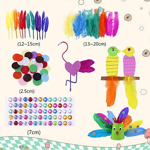 Faburo 388psc Kit de Manualidades para niños, Pipe Cleaners Crafts Set Pompones Ojos Manualidades Kit Crafts Set y Pipe Cheners para DIY Art Supplies Creativo Regalo Manualidades Labores para Niños