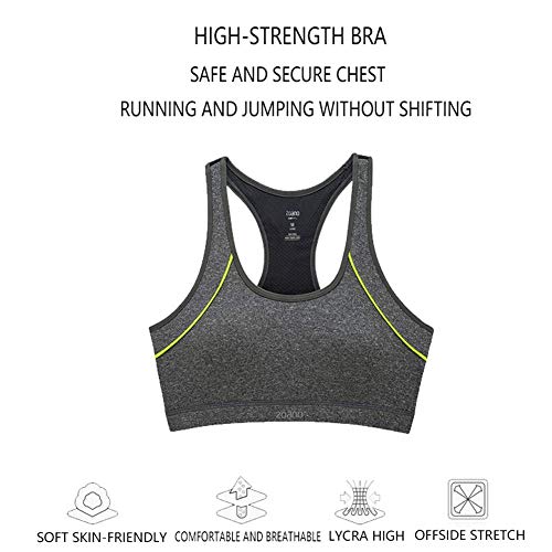 FACAI Mujeres Super Comfort Chaleco para Niñas Entrenamiento Ropa Interior De Yoga Correr Sujetador Deportivo A Prueba De Golpes Alto Corsé De Fitness Femenino Anti-hundimiento,H-M