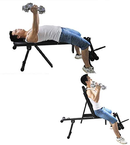 FACAIA Banco de Pesas Ajustable con Mancuernas, Horizontal, multifunción, Tabla Abdominal, Abdominales, Equipo de Entrenamiento de músculos Abdominales en casa FACAIA Banco de Pesas Ajustable con Mancuernas, Horizontal, multifunción, Tabla Abdominal, Abdominales, Equipo de Entrenamiento de músculos Abdominales en casa