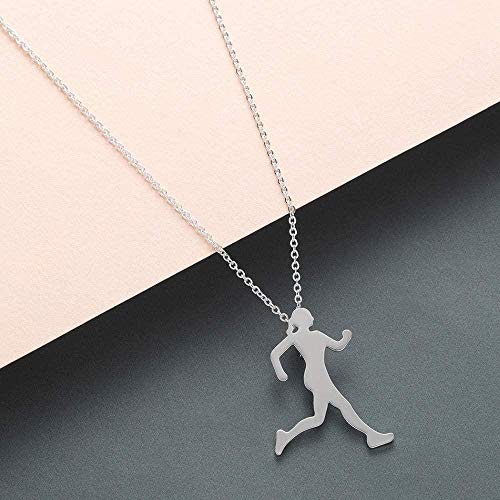 FACAIBA Collar de Corredor, Figura Corporal para Hombre, Atleta Deportivo, para Caminar, para Correr, Collar con Colgante de Silueta Wen, Regalo