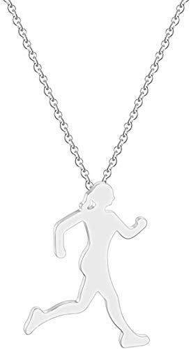 FACAIBA Collar de Corredor, Figura Corporal para Hombre, Atleta Deportivo, para Caminar, para Correr, Collar con Colgante de Silueta Wen, Regalo FACAIBA Collar de Corredor, Figura Corporal para Hombre, Atleta Deportivo, para Caminar, para Correr, Collar con Colgante de Silueta Wen, Regalo
