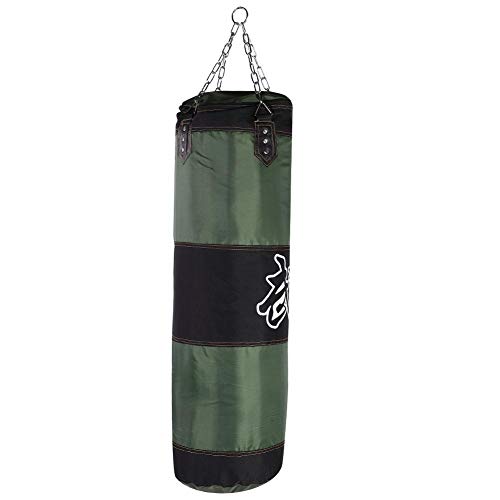 Fafeims Saco de Boxeo Pesado vacío MMA Boxeo Kickboxing Entrenamiento Entrenamiento Bolsa de Arena con Cadena de Montaje(1m-Verde)