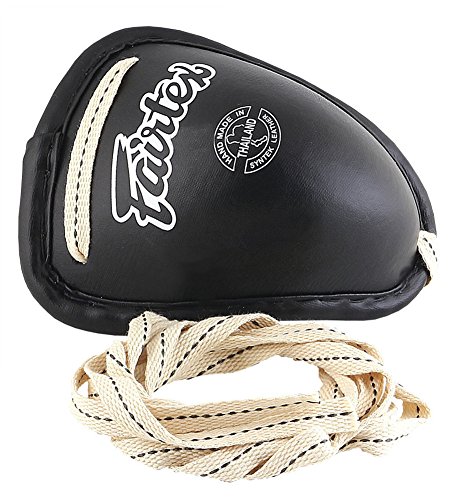 Fairtex GC2 Muay Thai Acero tazas Fairtex taza de acero ingle GC2 pantalla – Coquilla de boxeo MMA equipo Muay Thai Muay Thai Acero ingle protector, Negro