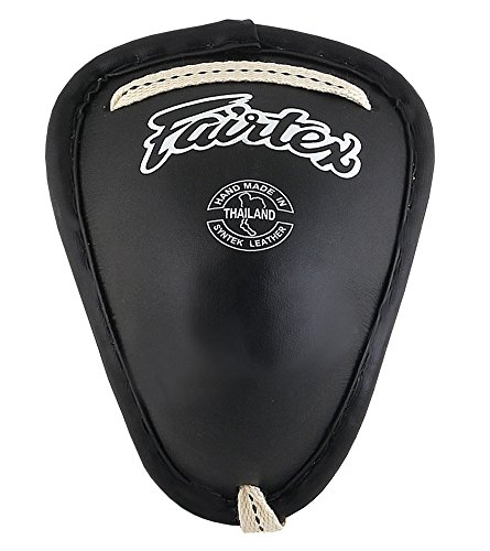 Fairtex GC2 Muay Thai Acero tazas Fairtex taza de acero ingle GC2 pantalla – Coquilla de boxeo MMA equipo Muay Thai Muay Thai Acero ingle protector, Negro