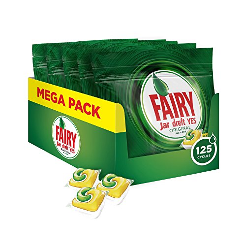 Fairy Original Limón - Pastillas para Lavavajillas Todo en 1, 125 Cápsulas (5 x 25) Fairy Original Limón - Pastillas para Lavavajillas Todo en 1, 125 Cápsulas (5 x 25)