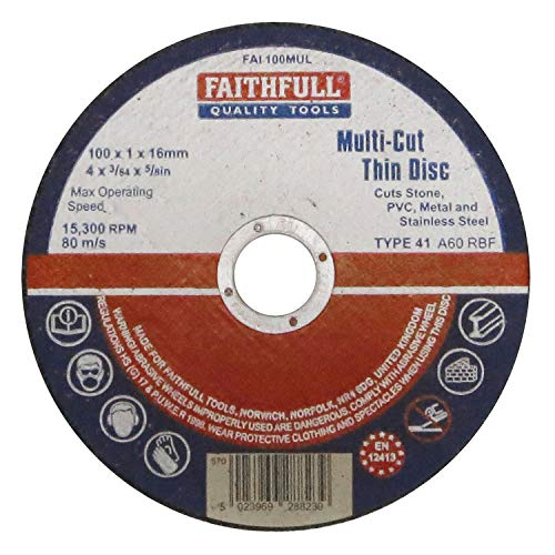 Faithfull FAI10010MUL - Disco abrasivo (tamaño: 100x1x16mm, pack de 10) Faithfull FAI10010MUL - Disco abrasivo (tamaño: 100x1x16mm, pack de 10)
