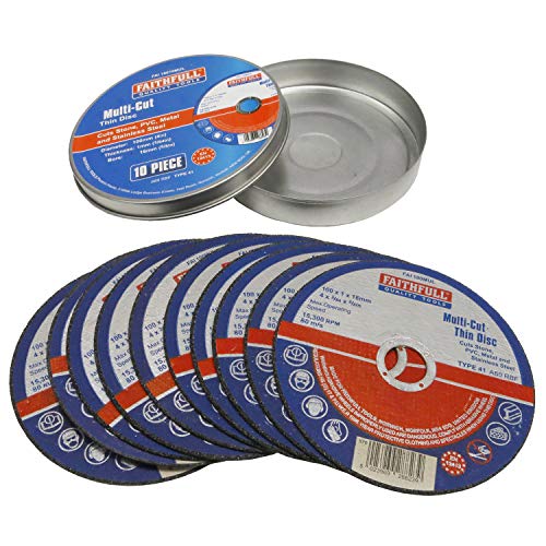 Faithfull FAI10010MUL - Disco abrasivo (tamaño: 100x1x16mm, pack de 10) Faithfull FAI10010MUL - Disco abrasivo (tamaño: 100x1x16mm, pack de 10)