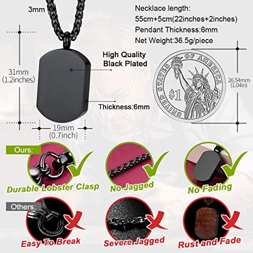 FaithHeart Urna Cremación Cenizas Collares Rectangulares Chapa Tabla Acero Inoxidable para Cuello Joyería Conmemorativa de Moda FaithHeart Urna Cremación Cenizas Collares Rectangulares Chapa Tabla Acero Inoxidable para Cuello Joyería Conmemorativa de Moda