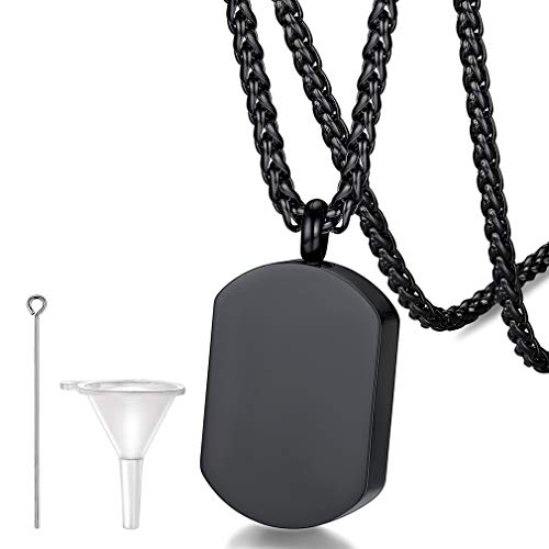 FaithHeart Urna Cremación Cenizas Collares Rectangulares Chapa Tabla Acero Inoxidable para Cuello Joyería Conmemorativa de Moda FaithHeart Urna Cremación Cenizas Collares Rectangulares Chapa Tabla Acero Inoxidable para Cuello Joyería Conmemorativa de Moda