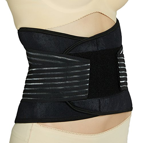 Faja lumbar de neopreno con tiras dobles de compresión - Sujeción para la parte baja de la espalda - Marca Neotech Care (Azul, M)