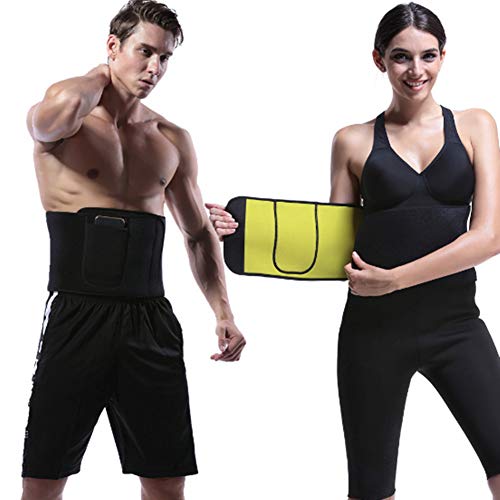 Faja Reductora Adelgazante, Faja Deportiva, Trimmer de Cintura Neopreno Cinturón de Sudor, Adjustable Cinturon Adelgazante, Ayuda a Reducir Abdomen, Fitness y Proteger la Cintura (Negro)