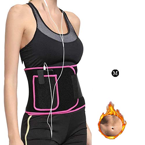 Faja Reductora Adelgazante, Trimmer de Cintura Neopreno Cinturón de Sudor Ajustable Quema de Grasas Hacer Deporte Cinturón de Fitness para Mujer Hombre (Rosado, S)