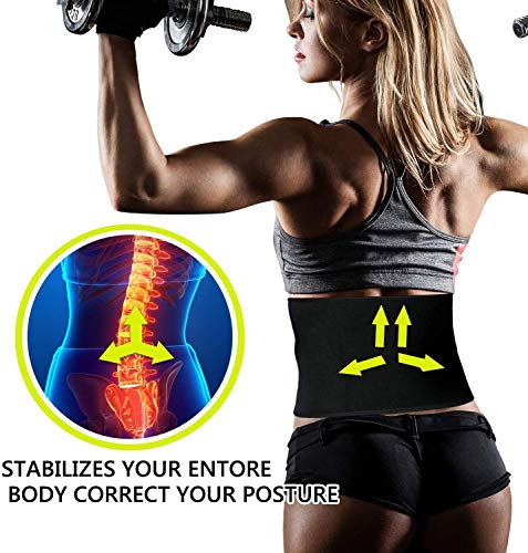 Faja Reductora Mujer y Hombre,Cinturón Adelgazante,Faja Lumbar,Cinturón de Sudor,Faja Adelgazante,Faja para Gimnasio de Neopreno,Soporte Espalda y Lumbar con Efecto Sauna (Negro) Faja Reductora Mujer y Hombre,Cinturón Adelgazante,Faja Lumbar,Cinturón de Sudor,Faja Adelgazante,Faja para Gimnasio de Neopreno,Soporte Espalda y Lumbar con Efecto Sauna (Negro)