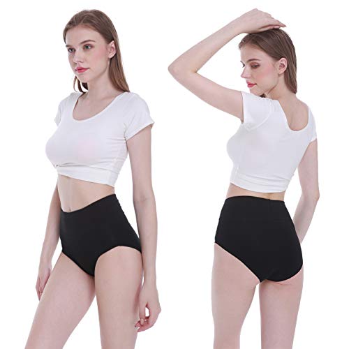FALARY Bragas Mujer Cintura Alta Algodón 5 Piezas Negro L FALARY Bragas Mujer Cintura Alta Algodón 5 Piezas Negro L