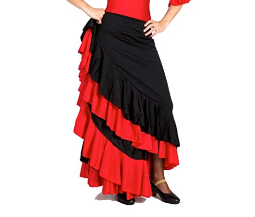 Falda Baile Flamenco Adulto Volante Rojo L