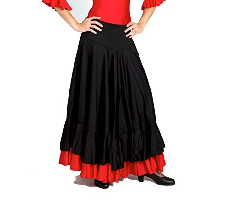 Falda Baile Flamenco Adulto Volante Rojo L