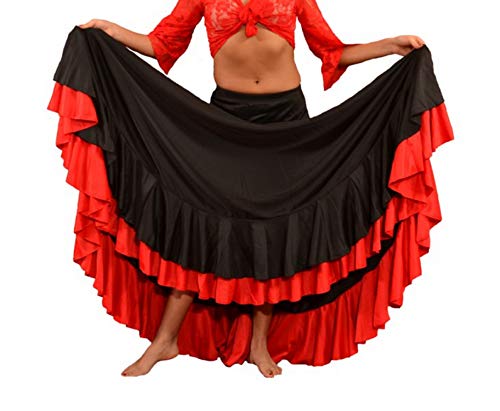 Falda Baile Flamenco Adulto Volante Rojo M