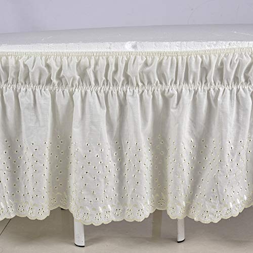 Falda de cama elástica con volantes, color sólido, para cama de 200 x 150 cm, caída de 38 cm