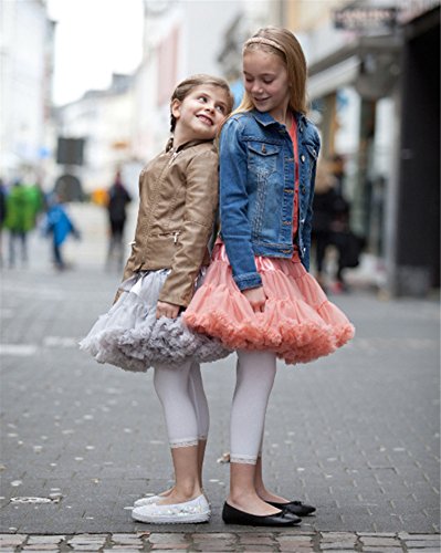 Falda hinchada del tutú del ballet de Tulle del color sólido de las muchachas para el niño 2-4 años / S, rojo claro