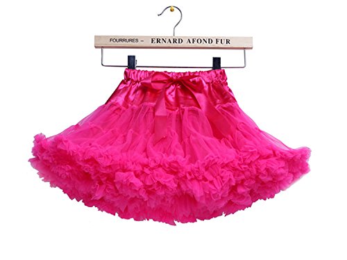 Falda hinchada del tutú del ballet de Tulle del color sólido de las muchachas para el niño 2-4 años / S, rojo claro