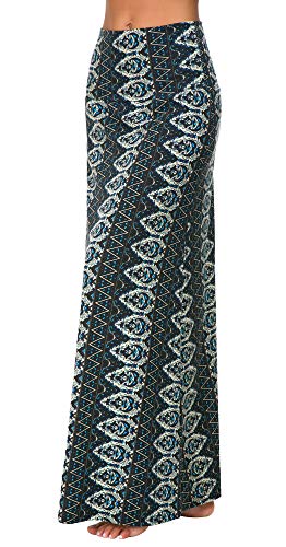 Falda Larga Maxi de Impresión de Estilo Bohemio de Las Mujeres Falda Ocasional (S, 2) Falda Larga Maxi de Impresión de Estilo Bohemio de Las Mujeres Falda Ocasional (S, 2)